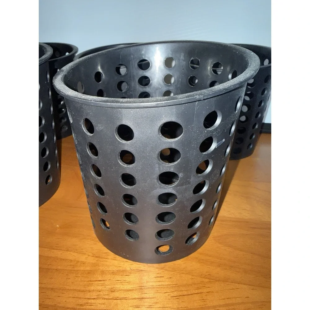 Lot of 5 Mainstays Utensil Caddy Black Plastic Kitchen Classroom Pencil Holder